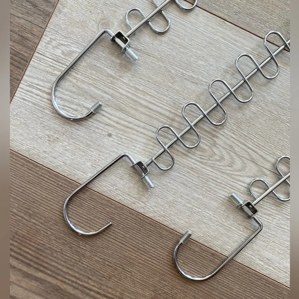 (3) SET SPACE SAVING METAL CHAIN 12 SLOT CASCADING CLOTHING HANGERS